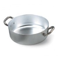 CASSERUOLA BASSA ALLUMINIO 2 MANICI diametro 16 cm, altezza 7 cm, capacità 1,4 lt